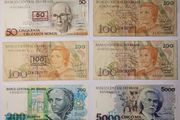 BRAZIL 1-5000 Cruzeiros 1990-1993 UNC 9notes