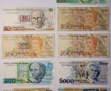 BRAZIL 1-5000 Cruzeiros 1990-1993 UNC 9notes