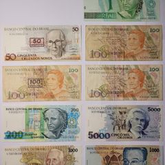 BRAZIL 1-5000 Cruzeiros 1990-1993 UNC 9notes