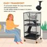 Small Animal Cage with Wheels Pet Home for Chinchillas Ferrets Kittens, with Hammock, 4 Platforms, Removable Tray, Silver Image 4
