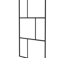 Walk-in Shower Wall with Tempered Glass Black 115x195 cm