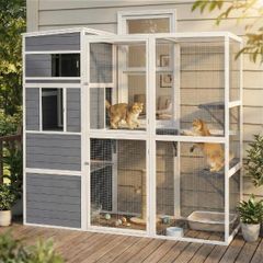 4-Tier Wooden Catio Cat Enclosure