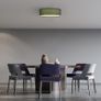 3 X Fabric Shade LED Ceiling Lights - 40cm Remote Controlled with Dimmer - Dark Green Image 3