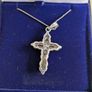 Silver Moon stone Marcasite Reverent Cross Image 3
