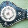 Vintage Fireplace Bellows, Wood and Leather Studded Bellows with Decorative Stitching Image 3
