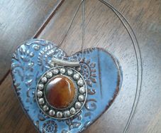 Stone Silver Plated Pendant