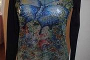 Black long sleeve sequin front lovely top size UK10/12 EU38/40 Postage included