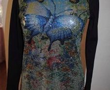 Black long sleeve sequin front lovely top size UK10/12 EU38/40 Postage included