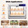 800W Food Warmer Display Cabinet 201 stainless steel 2 Tiers Hot Cabinet for Fast-food Restaurants, Breakfast Shops Image 3