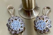 Vintage Diamond Daisy Cluster Earrings