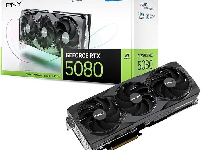 Pny Geforce Rtx 5080 16gb Oc Triple Fan Graphics Card Dlss 4 Brand New Sealed