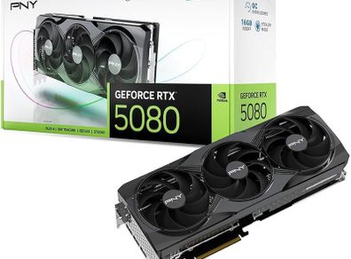 Pny Geforce Rtx 5080 16gb Oc Triple Fan Graphics Card Dlss 4 Brand New Sealed