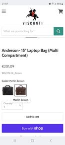 Visconti mens laptop bag