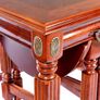 Mahogany Nest Of Three Tables, Raised On Block Legs With Understretcher Image 6