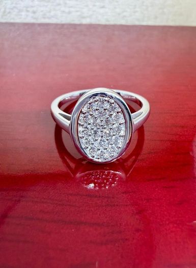 Diamond Oval Cluster Ring