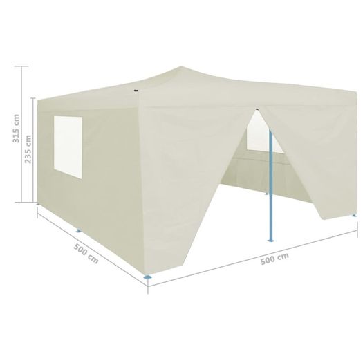 Folding Gazebo with 4 Sidewalls Cream