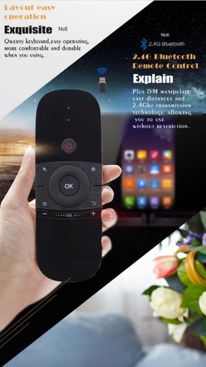 Smart Fly Air Mouse Dual Side Rechargeble Mini IR Remote Control..