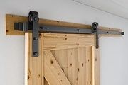 Sliding Barn Door Kit 6FT/183CM Black Heavy Duty Barn Door Sliding Hardware Track Kit for Single Wood Door 91.5CM Wide