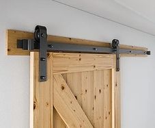 Sliding Barn Door Kit 6FT/183CM Black Heavy Duty Barn Door Sliding Hardware Track Kit for Single Wood Door 91.5CM Wide