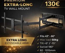 Tv Wall Mount Bracket Tilt Swivel Long Arm 37-80"
