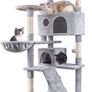 NEW SALE | Cat Tree, 151cm Cat Scratching Post Stable Cat Tower for Large Cat, Activity Centre Cat Climbing Tree with 2 Cat House, Hammock, 4 Sisal Posts, Ladder, and Rest Place for Indoor Cat Image 5