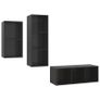 3 Piece TV Cabinet Set High Gloss Black Chipboard Image 4