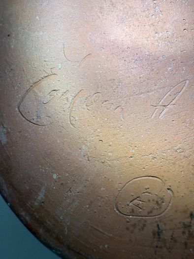 Large Signed Rosso Pottery Studio Dish