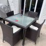 Brown rattan cubed 4 seater garden table and chairs Image 2