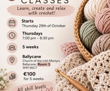 Adults crochet class in Naas