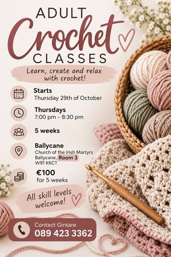 Adults crochet class in Naas