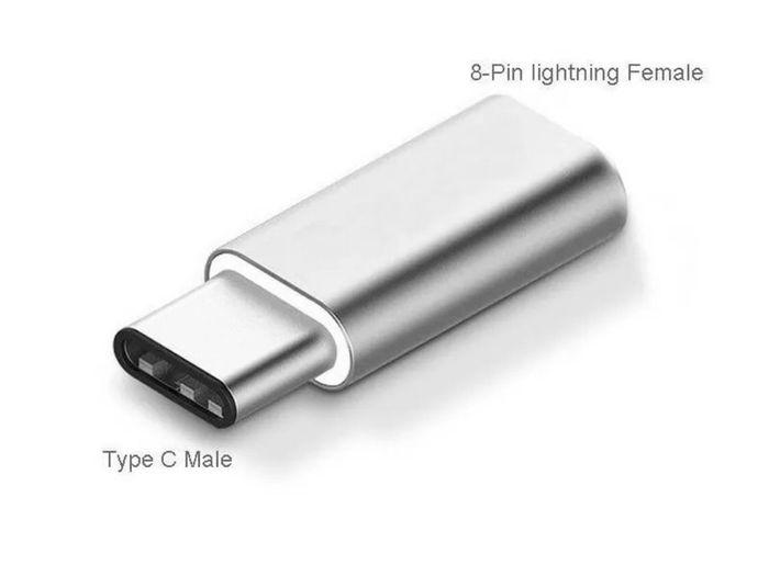 8 Pin iPhone 11 12 7 6 8 X Female to Type C USB-C Male Charger Adapter