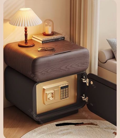 Bedside Nightstand  bed side table with Built in Safe