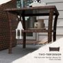 Two-tier PE Rattan Square Coffee Table - Brown Image 6