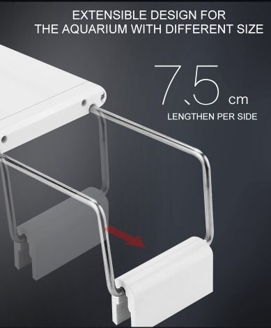 22-49cm Fish Tank Lamp With Extendable Brackets White And Blue LEDs Fits for Aquarium
