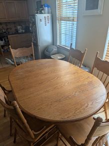 Solid Oak Dining Table and 6 Chairs