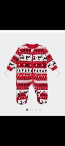 Babys Christmas fairisle sleepsuit bnwt