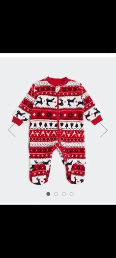 Babys Christmas fairisle sleepsuit bnwt