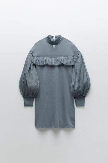 Zara knit organza sleeve dress