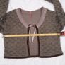 Alice Barnabe By Enjoy Brown Khaki Textured Knit Lace Trim Front-Tie Cropped Bolero Shrug Cardigan 12UK/40EU Image 9