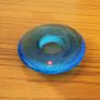 iittala light blue "button" Art Glass Candle Holder designed by Markku Salo  made in Finland 1980s Image 4