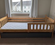 2 single beds or bunk bed comes with mattress