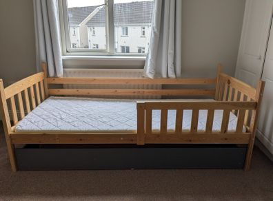 2 single beds or bunk bed comes with mattress
