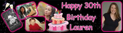 30th Birthday party Banner personalised with photos