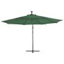 Cantilever Umbrella with LED Lights and Metal Pole 350 cm Green Image 3