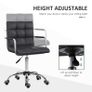 PU Leather Office Chair, Swivel Computer Chair with Arm, Wheels, Adjustable Height, Mid Back, Black Image 3