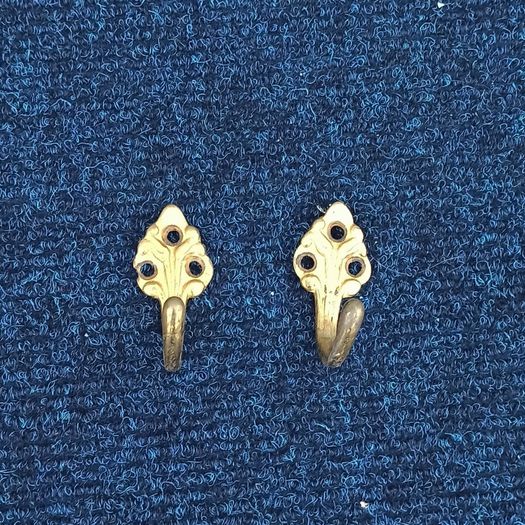 Two vintage brass hooks  small size