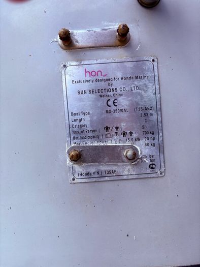 Honwave 350, outboard,trailer and extras