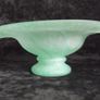 Vintage Green glass, footed glass bowl Image 2