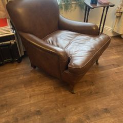 Howard style leather armchair