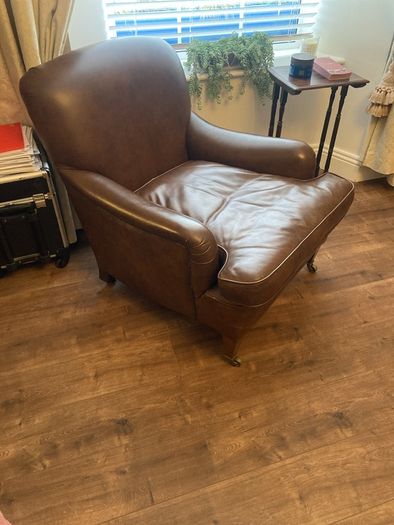 Howard style leather armchair